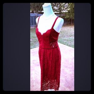Deep red lace Express dress